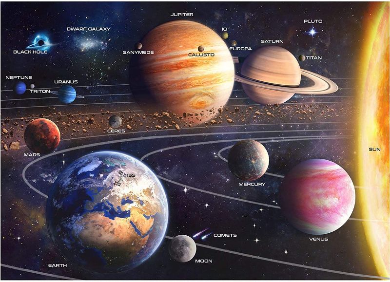 Photo 1 of Jigsaw Puzzles for Adults 1000 Piece Puzzle for Adults 1000 Pieces Puzzle 1000 Pieces – Planets in Space Jigsaw Puzzle Challenging and Family Fun Indoor Game Toys 
