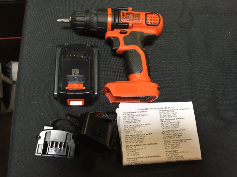 Photo 2 of BLACK+DECKER 20V MAX* Cordless Drill / Driver, 3/8-Inch (LDX120C)
