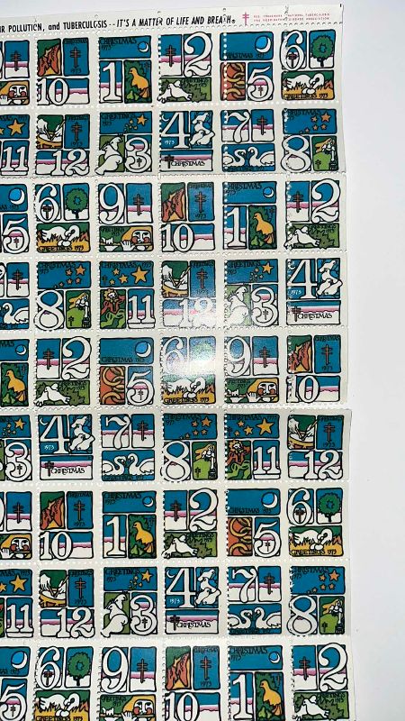 Photo 2 of NATIONAL TUBERCULOSIS AND RESPIRATORY ASSOCIATION 12 DAYS OF CHRISTMAS 1973 100 STAMPS