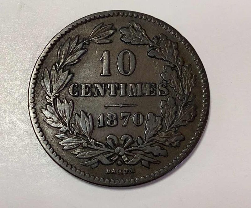 Photo 2 of 1924 LUXEMBOURG 10 CENTIMES COIN