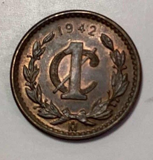 Photo 2 of 1942 MEXICO 1 CENTAVO COIN