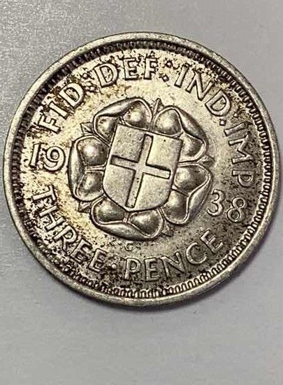 Photo 2 of 1938 GRAT BRITAIN 3 PENCE COIN