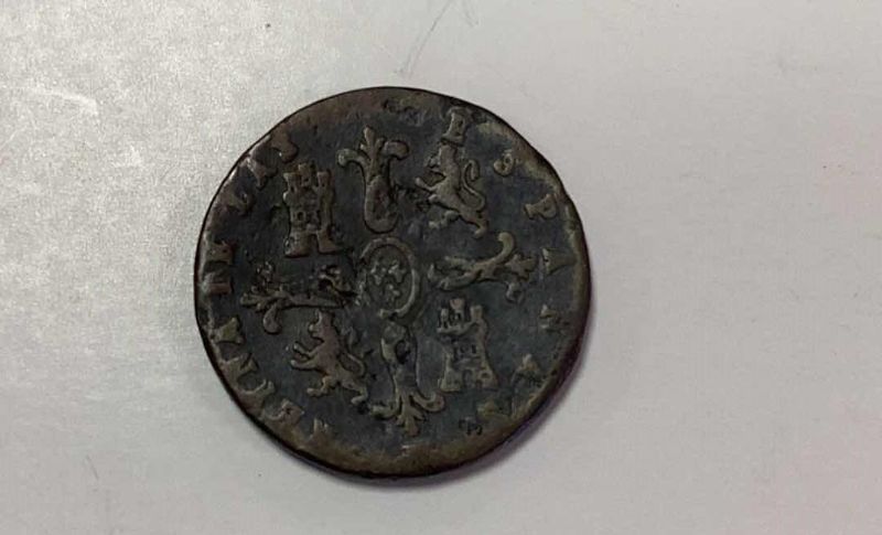 Photo 2 of 1844 SPAIN 8 MARAVEDIS COIN