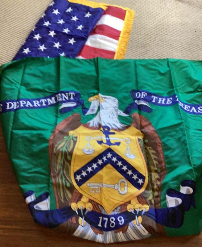 Photo 1 of LARGE UNITED STATES FLAG AND DEPARTMENT OF THE TREASURY FLAG