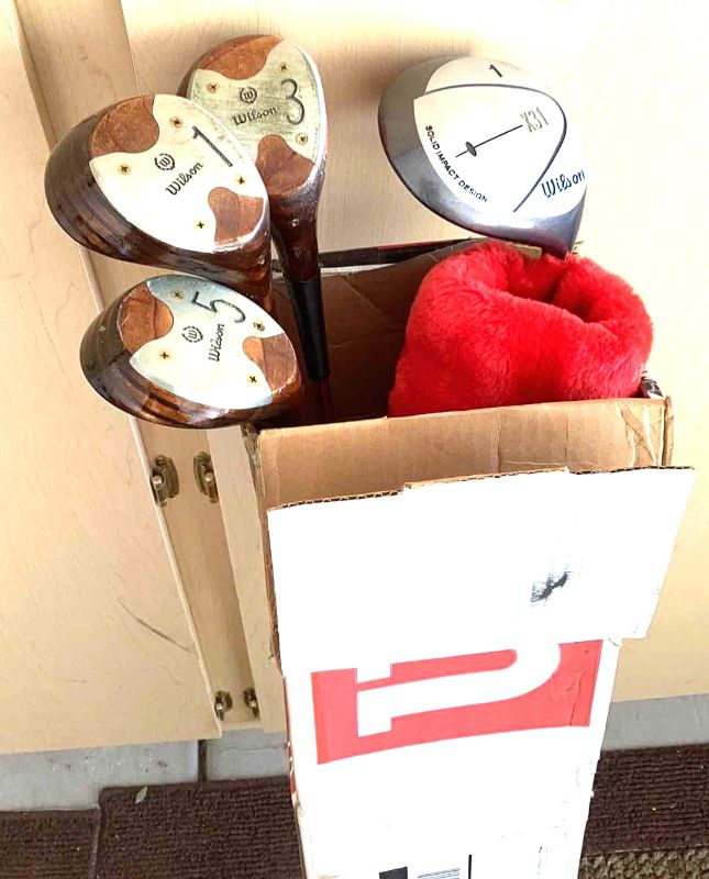 Photo 1 of VINTAGE WILSON GOLF WOODEN DRIVER SET
