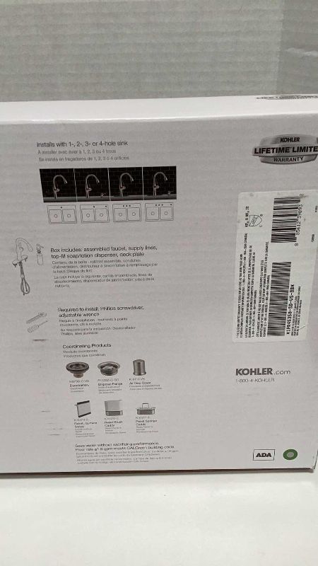 Photo 6 of KOHLER ALMA PULL-DOWN KITCHEN FAUCET WITH SOAP/LOTION DISPENSER STAINLESS FINISH. FACTORY SEALED R45350-SD-VS