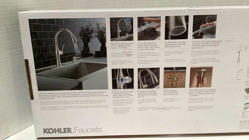 Photo 5 of KOHLER ALMA PULL-DOWN KITCHEN FAUCET WITH SOAP/LOTION DISPENSER STAINLESS FINISH. FACTORY SEALED R45350-SD-VS