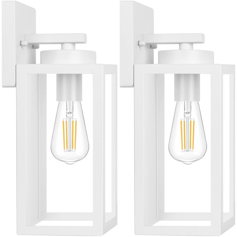 Photo 1 of 2 pack outdoor wall lantern lights white
