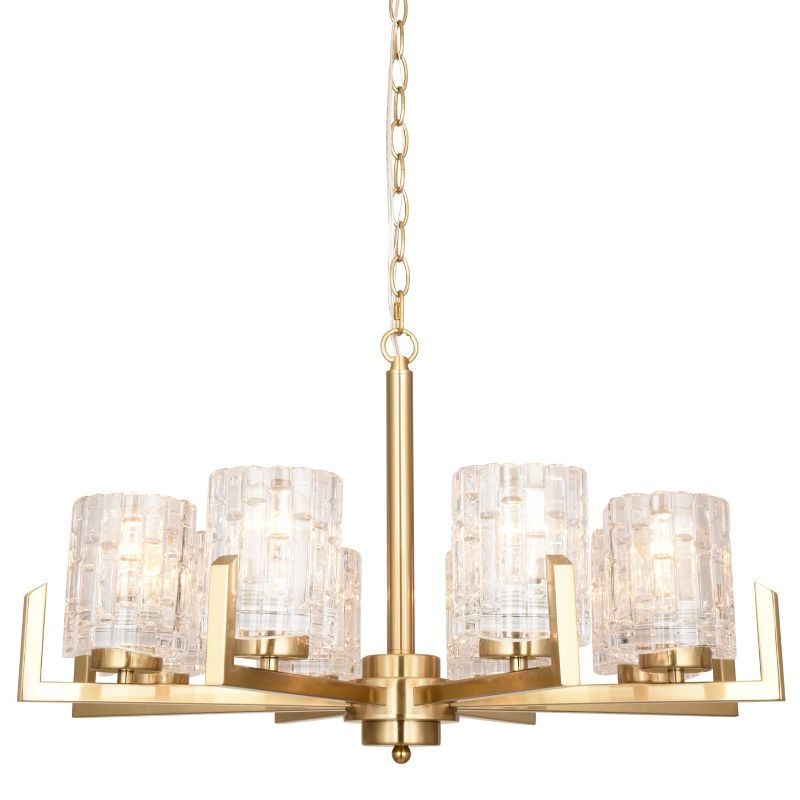 Photo 1 of ALICE HOUSE 25.6" Dining Room Chandeliers , 8 Light Brushed Brass Contemporary Light Fixture For Kitchen, Bedroom, Bathroom And Living Room AL2218-H8