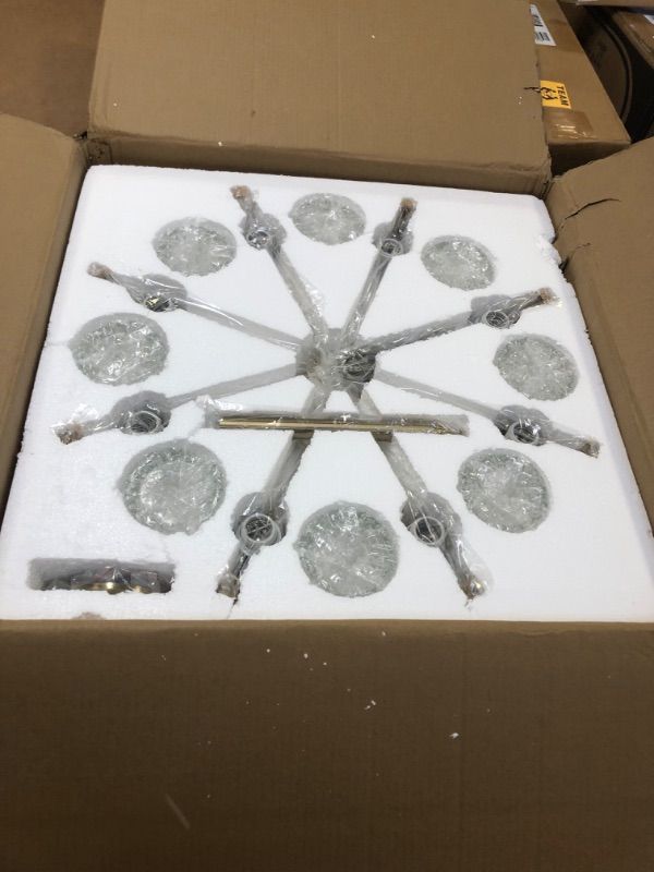Photo 1 of ALICE HOUSE 25.6" Dining Room Chandeliers , 8 Light Brushed Brass Contemporary Light Fixture For Kitchen, Bedroom, Bathroom And Living Room AL2218-H8