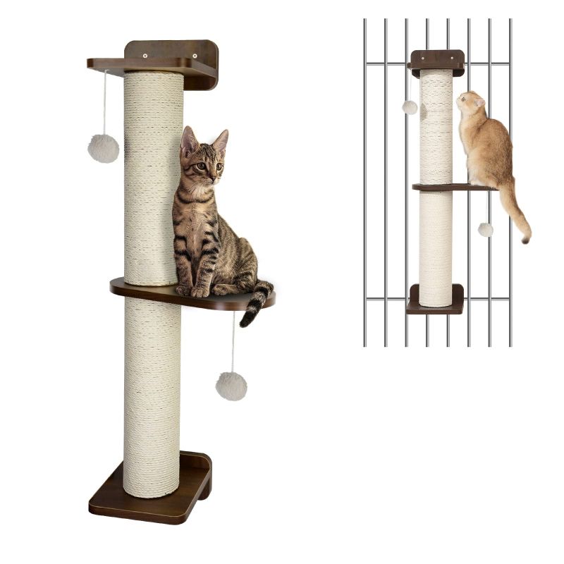 Photo 1 of TAMFOM Cat Scratching Post,Wall Mounted Cat Tree,4''Diameter Wooden Cat Wall Furniture