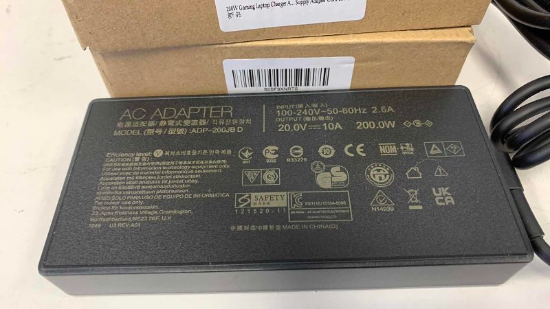 Photo 1 of 3 200 WATT LAPTOP GAMING POWER SUPPLIES MODEL ADP-200JBD
