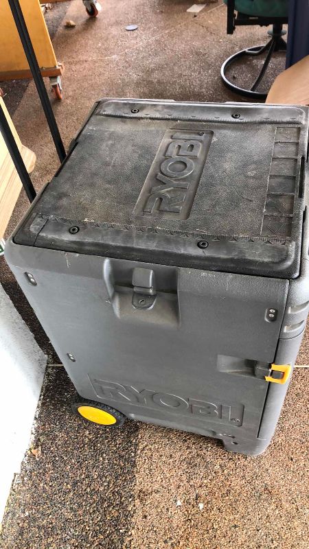 Photo 1 of RYOBI CORDLESS 6 PACK TOOL CUBE POWER TOOL CART WITH TOOLS NO BATTERIES