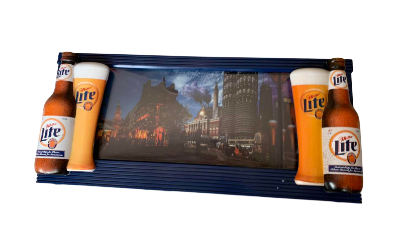 Photo 1 of MILLER LIGHT "COAST TO COAST" BAR LIGHT UP MOTION BAR SIGN 39” X 18”