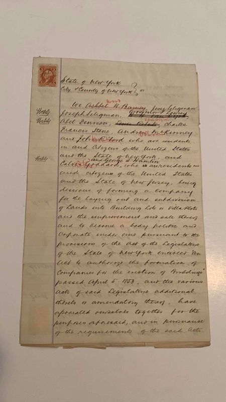 Photo 1 of ANTIQUE CERTIFICATE OF INCORPORATION, 1870