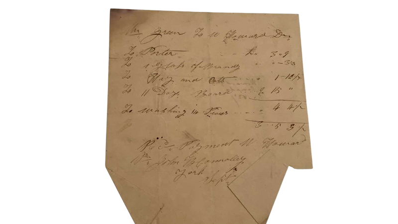 Photo 1 of ANTIQUE RECEIPT FOR ITEMS 1827