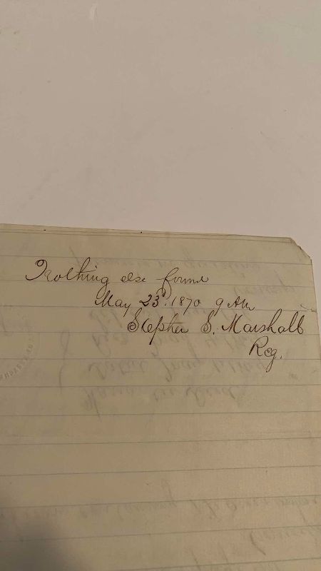 Photo 1 of ANTIQUE LAND SEARCH DOCUMENT 1870