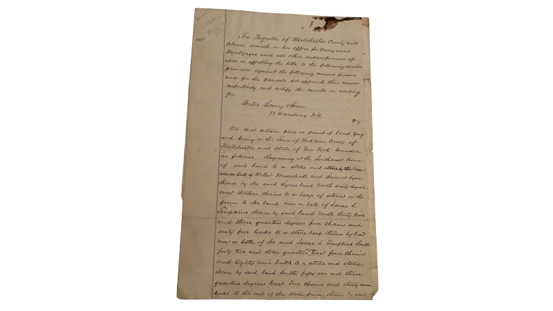 Photo 1 of ANTIQUE LAND SEARCH DOCUMENT 1870