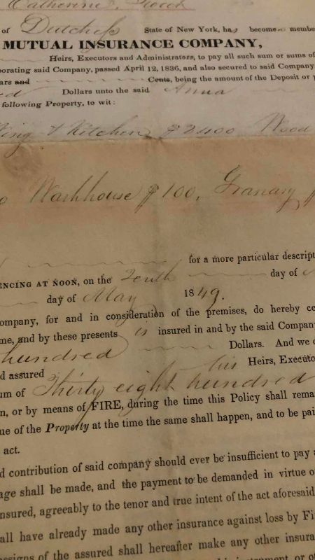 Photo 1 of ANTIQUE INSURANCE DOCUMENT 1849