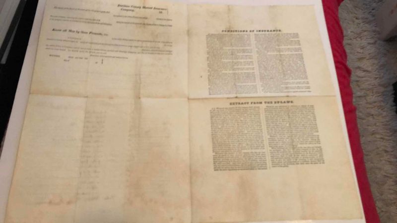 Photo 1 of ANTIQUE INSURANCE DOCUMENT 1849
