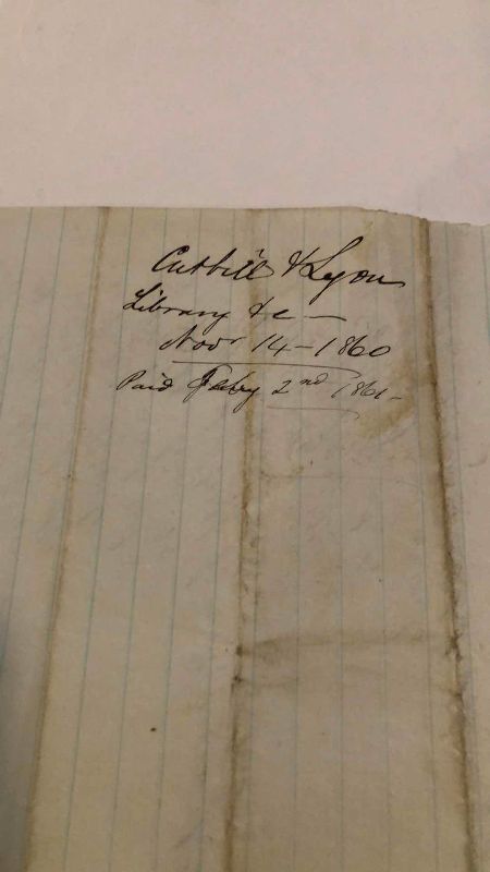 Photo 1 of ANTIQUE RECEIPT 1861