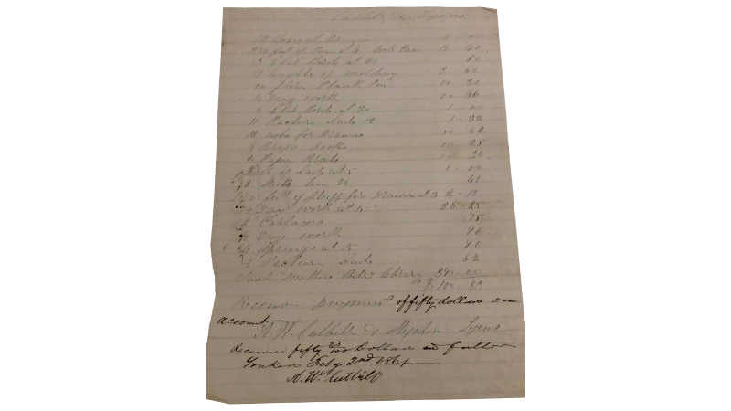Photo 1 of ANTIQUE RECEIPT 1861