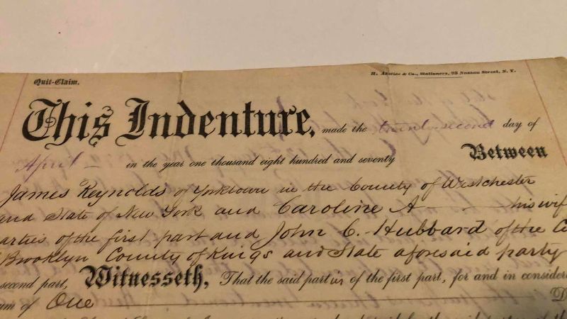 Photo 1 of ANTIQUE 1870 DEED