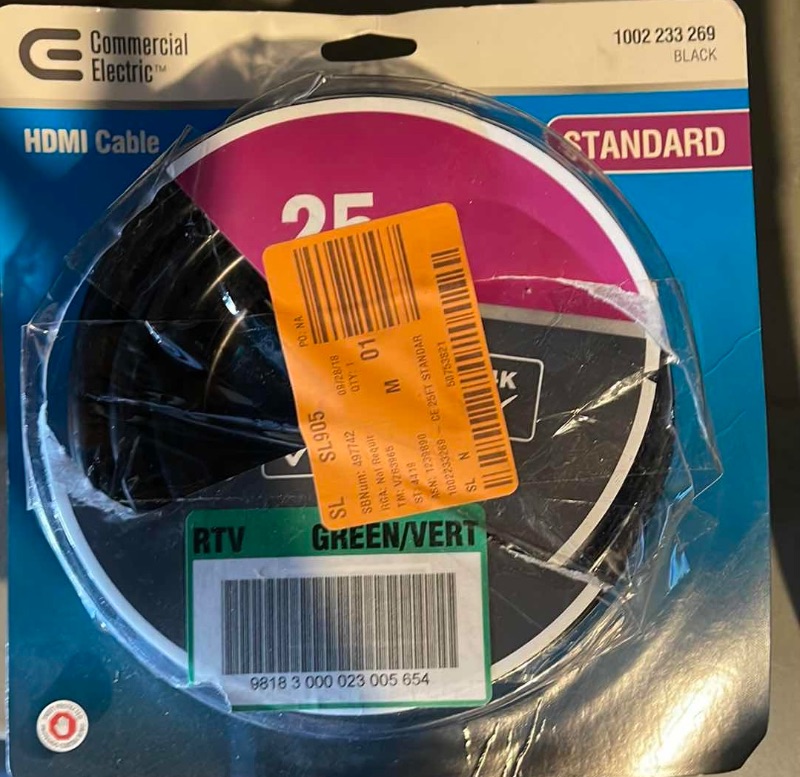 Photo 2 of COMMERCIAL ELECTRIC
25 FT HDMI CABLE - 3 PACKAGES