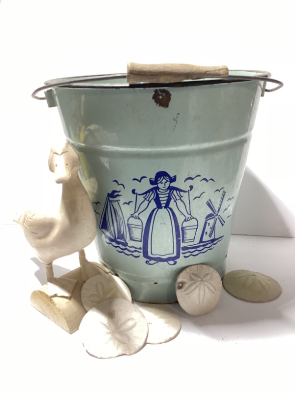 Photo 1 of ANTIQUE DUTCH GIRL SAND BUCKET