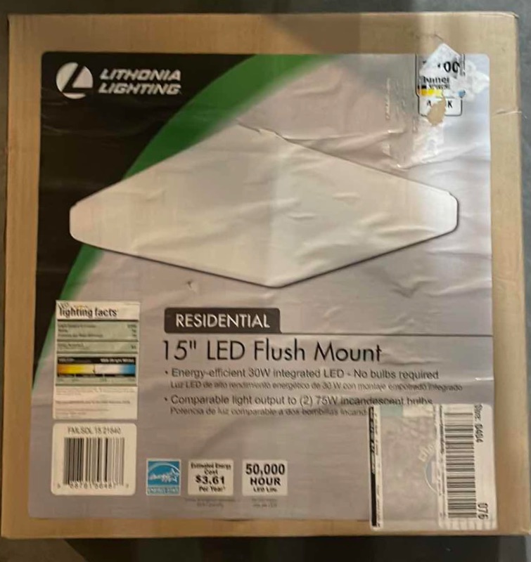 Photo 1 of 15” LED FLUSH MOUNT LIGHT NEW IN BOX 