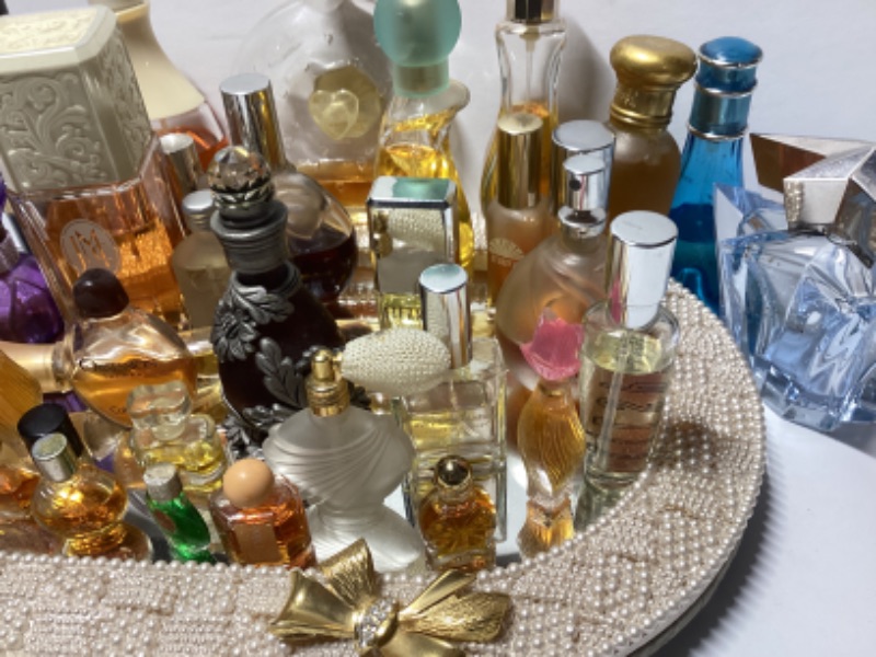 Photo 4 of VANITY TRAY & PERFUME BOTTLES SOME HALF FULL SOME EMPTY 