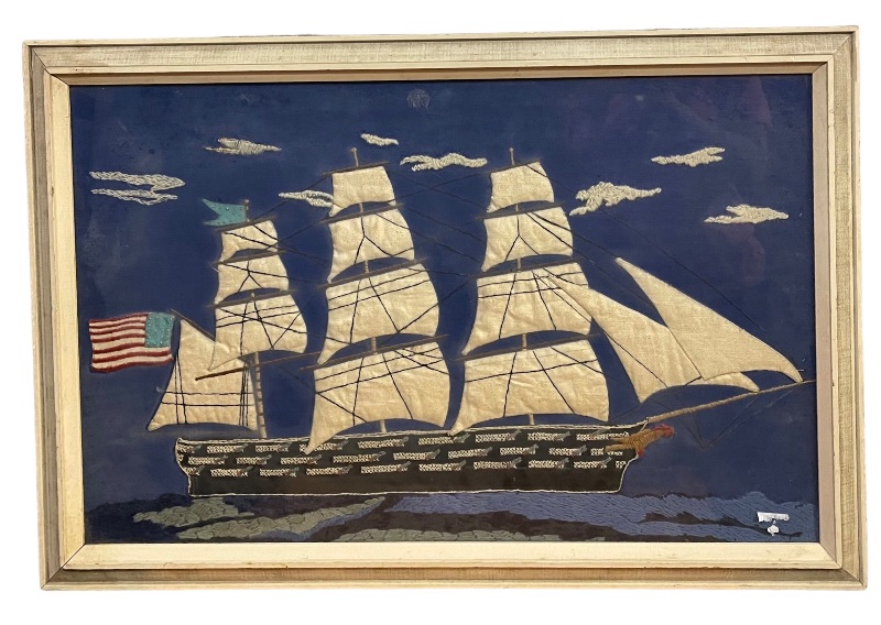 Photo 1 of VINTAGE FRAMED MASTED SAILING SHIPS WALL HANGING