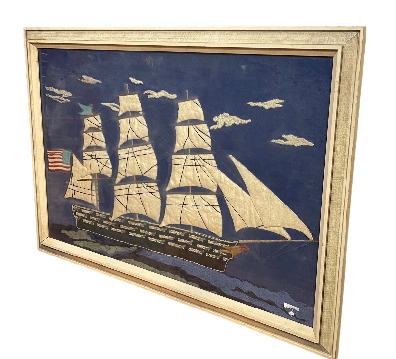 Photo 2 of VINTAGE FRAMED MASTED SAILING SHIPS WALL HANGING