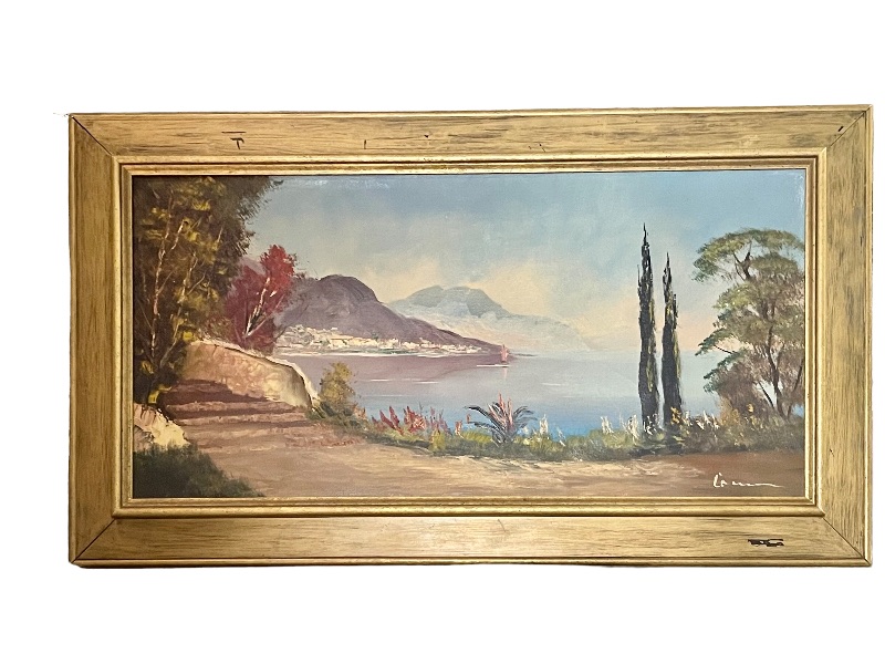 Photo 2 of ARTIST SIGNED FRAMED OIL ON CANVAS LANDSCAPE