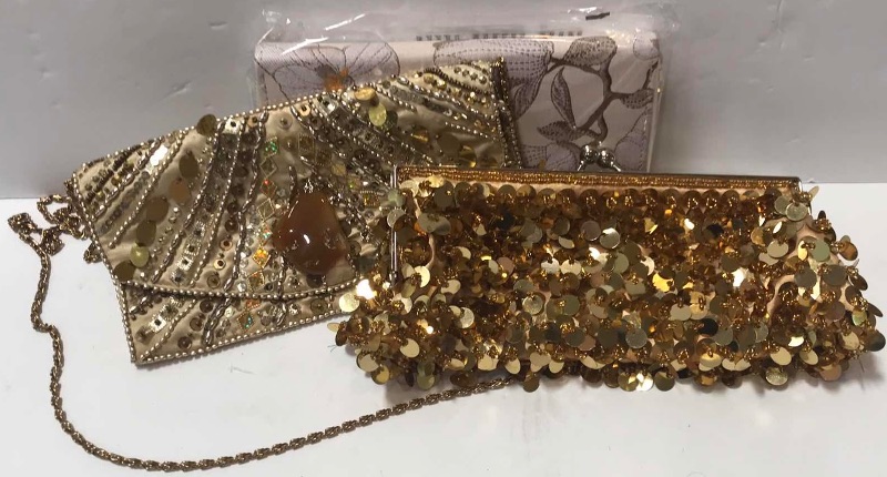 Photo 1 of ORNATE SPANGLED CLUTCH, BEADED BAG & MORE