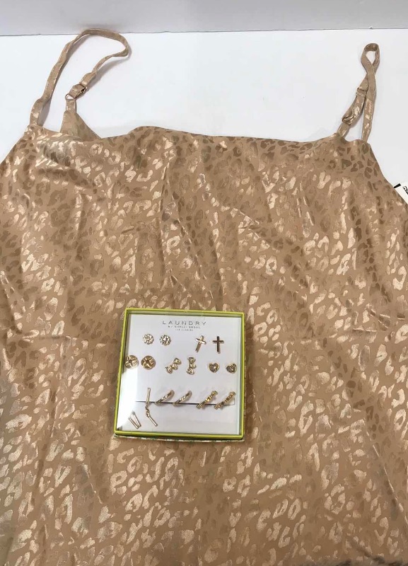 Photo 1 of BAR III FOR MACYS CAMISOLE TOP SIZE S NWT & DESIGNER GOLD TONE EARRINGS NIB