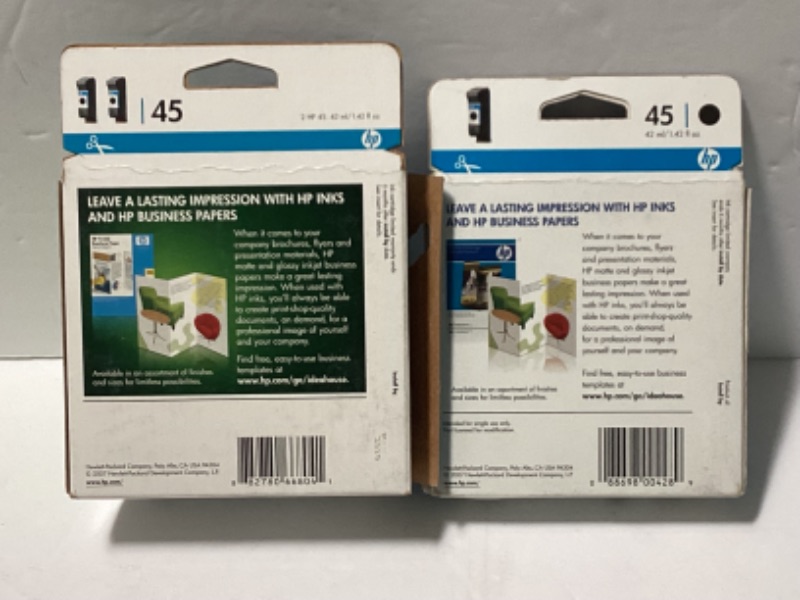 Photo 2 of HP INKJET PRINT CARTRIDGES 45