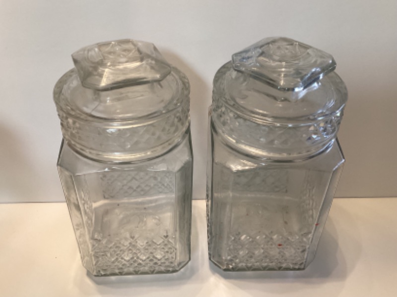 Photo 2 of VINTAGE GLASS CANISTERS & PITCHERS