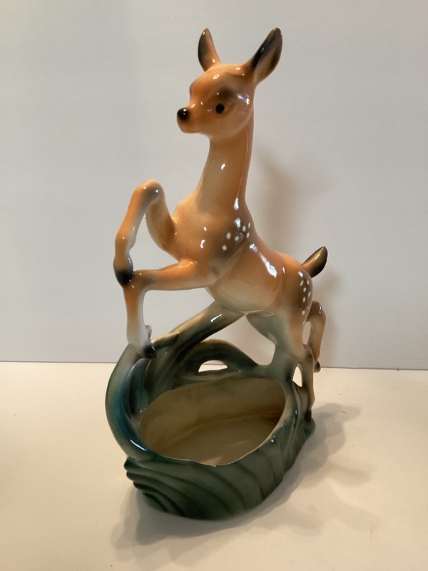 Photo 2 of VINTAGE DEER PLANTER MADE IN USA 11”H