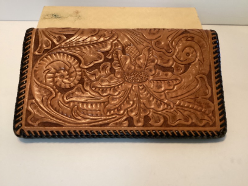 Photo 1 of VINTAGE HAND TOOLED LEATHER WALLET/ BILLFOLD
