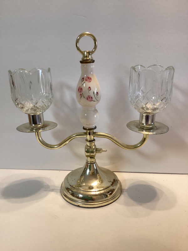 Photo 3 of VINTAGE CANDLE HOLDERS WITH ROSE MOTIF & POTPOURRI