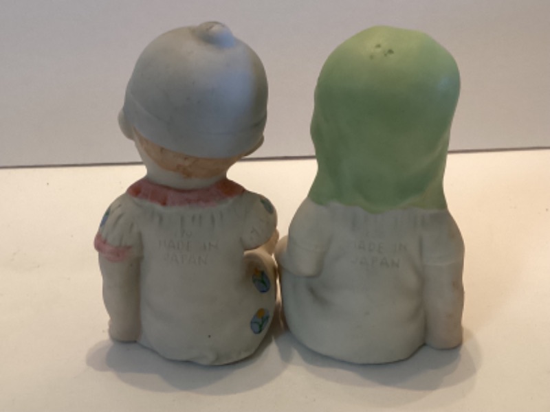 Photo 3 of ANTIQUE BABY BOY & GIRL BONE CHINA FIGURINES MADE IN JAPAN