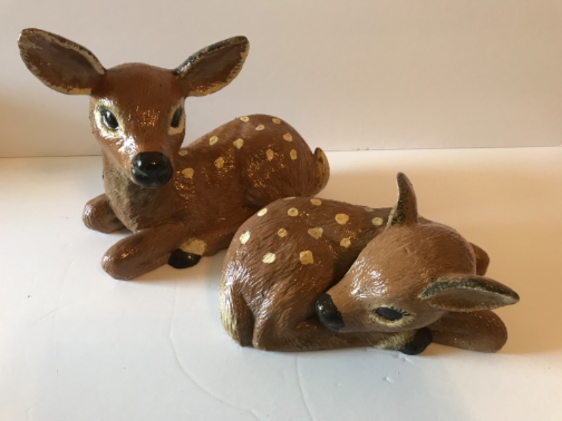 Photo 1 of HAND PAINTED BABY FAWN PAIR- PORCH DECOR