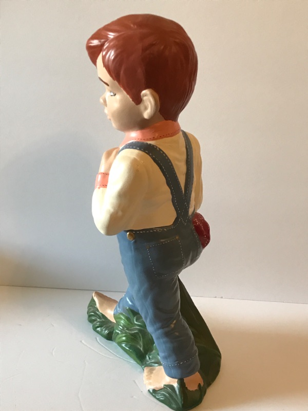 Photo 4 of HAND PAINTED BOY IN OVERALLS 20”H 