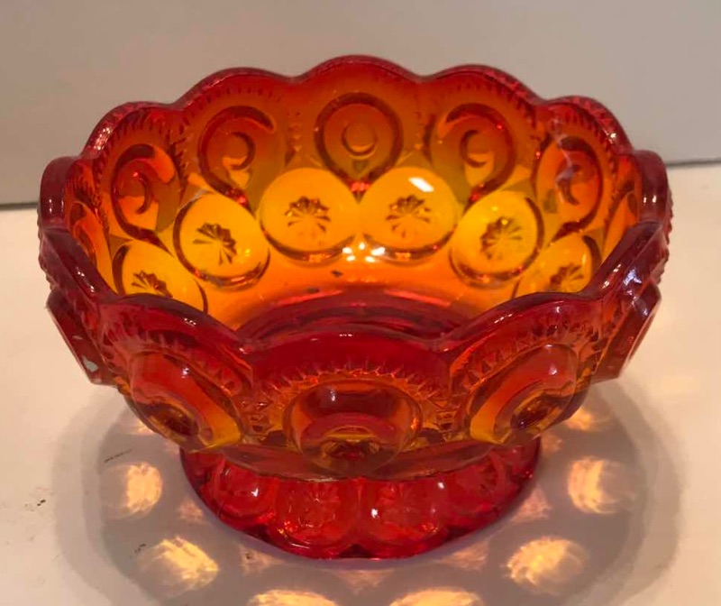 Photo 1 of LE SMITH AMBERINA GLASS BUTTON & DAISY SHOE AND CANDY DISH