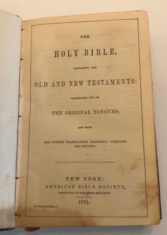 Photo 4 of ANTIQUE BIBLE NEW YORK AMERICAN BIBLE SOCIETY 1879