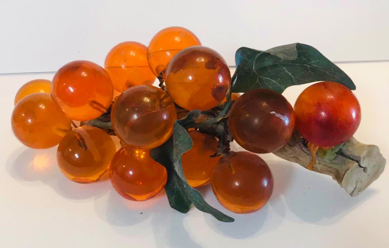 Photo 1 of VINTAGE MID CENTURY ORANGE ACRYLIC LUCITE GRAPE CLUSTER