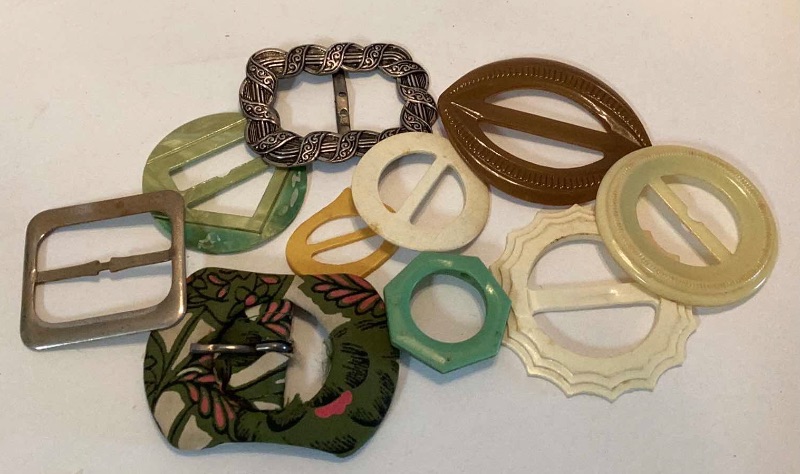 Photo 1 of VINTAGE CELLULOID BELT BUCKLES AND MORE 