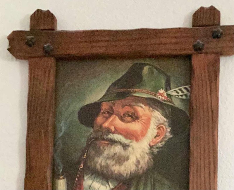 Photo 2 of FRAMED BAVARIAN MAN SMOKING A PIPE 19”x23”