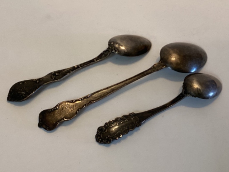 Photo 2 of ANTIQUE STERLING SILVER SPOONS